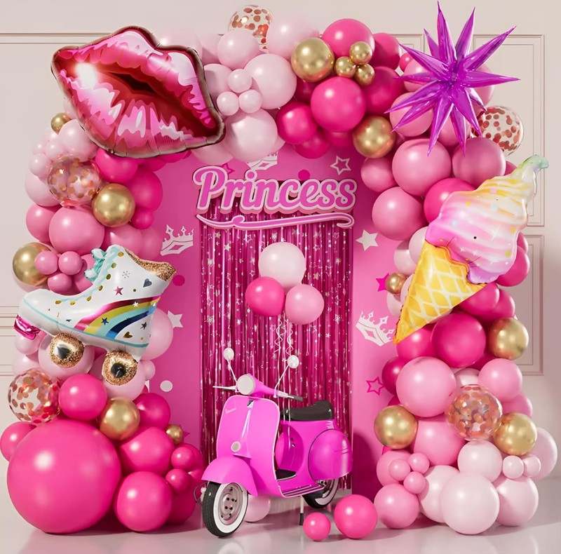 TypicalEve Birthday Decorations for Girls Princess Party (Pink)