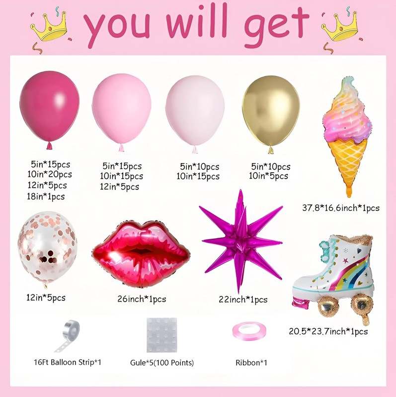 TypicalEve Birthday Decorations for Girls Princess Party (Pink) - Kidsy