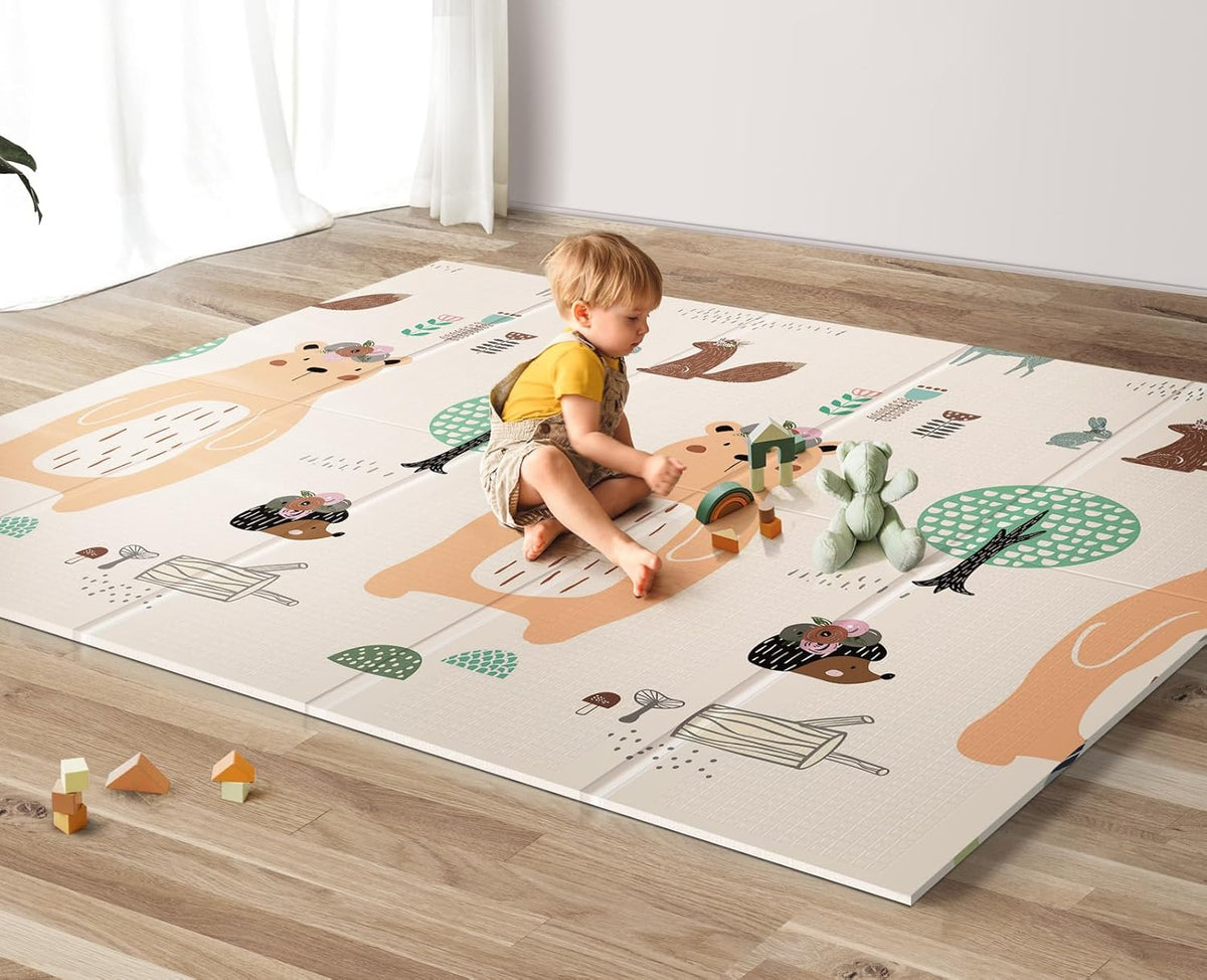 UANLAUO Foldable Baby Play Mat (Bear(71x59x0.4inch)) - Kidsy
