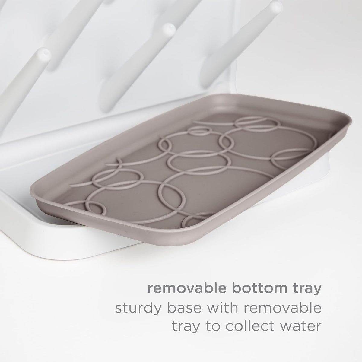 Ubbi Vertical Baby Bottle Drying Rack, Space Saving Countertop Drying Rack Baby Accessory (Taupe) - Kidsy