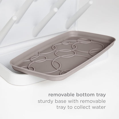 Ubbi Vertical Baby Bottle Drying Rack, Space Saving Countertop Drying Rack Baby Accessory (Taupe) - Kidsy