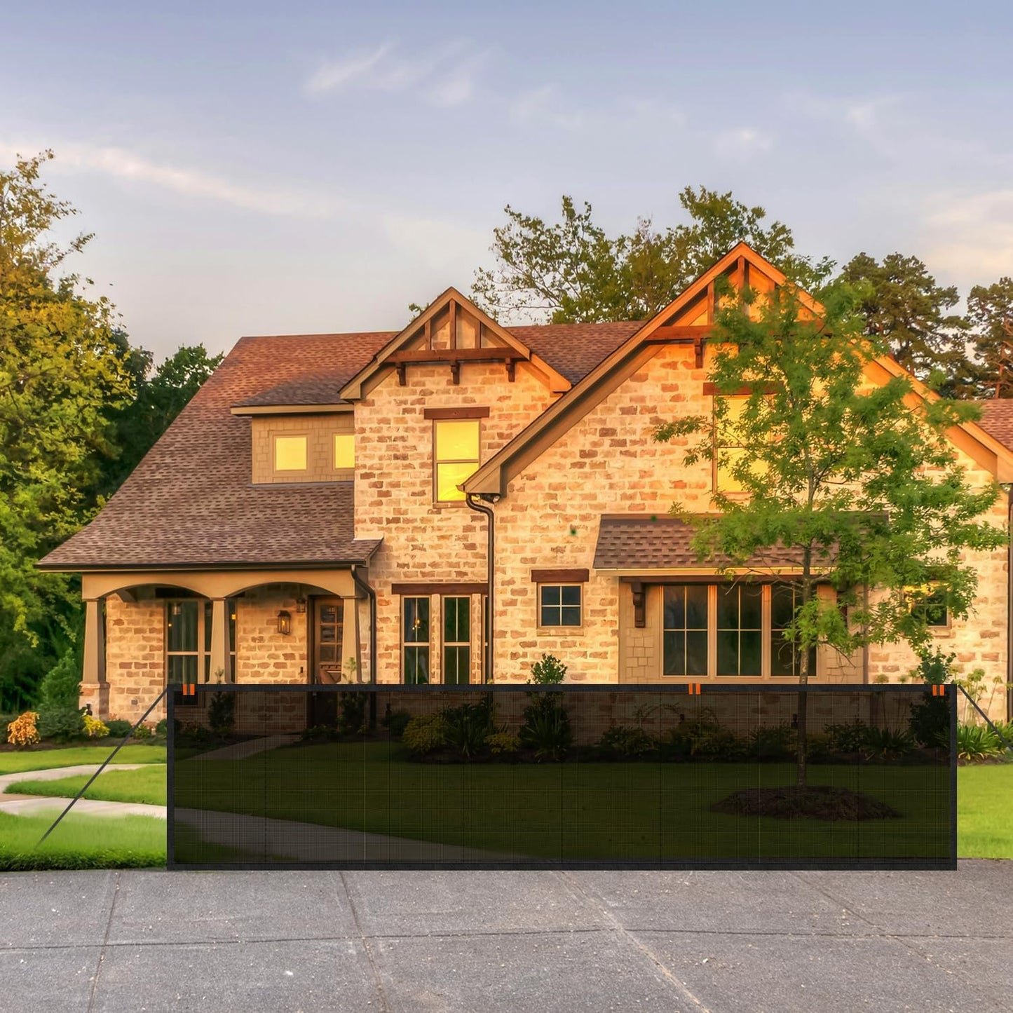 Upitry Driveway Net Fence Gate Mesh (20 Ft Wide 40 Inch Tall, Orange Black) - Kidsy