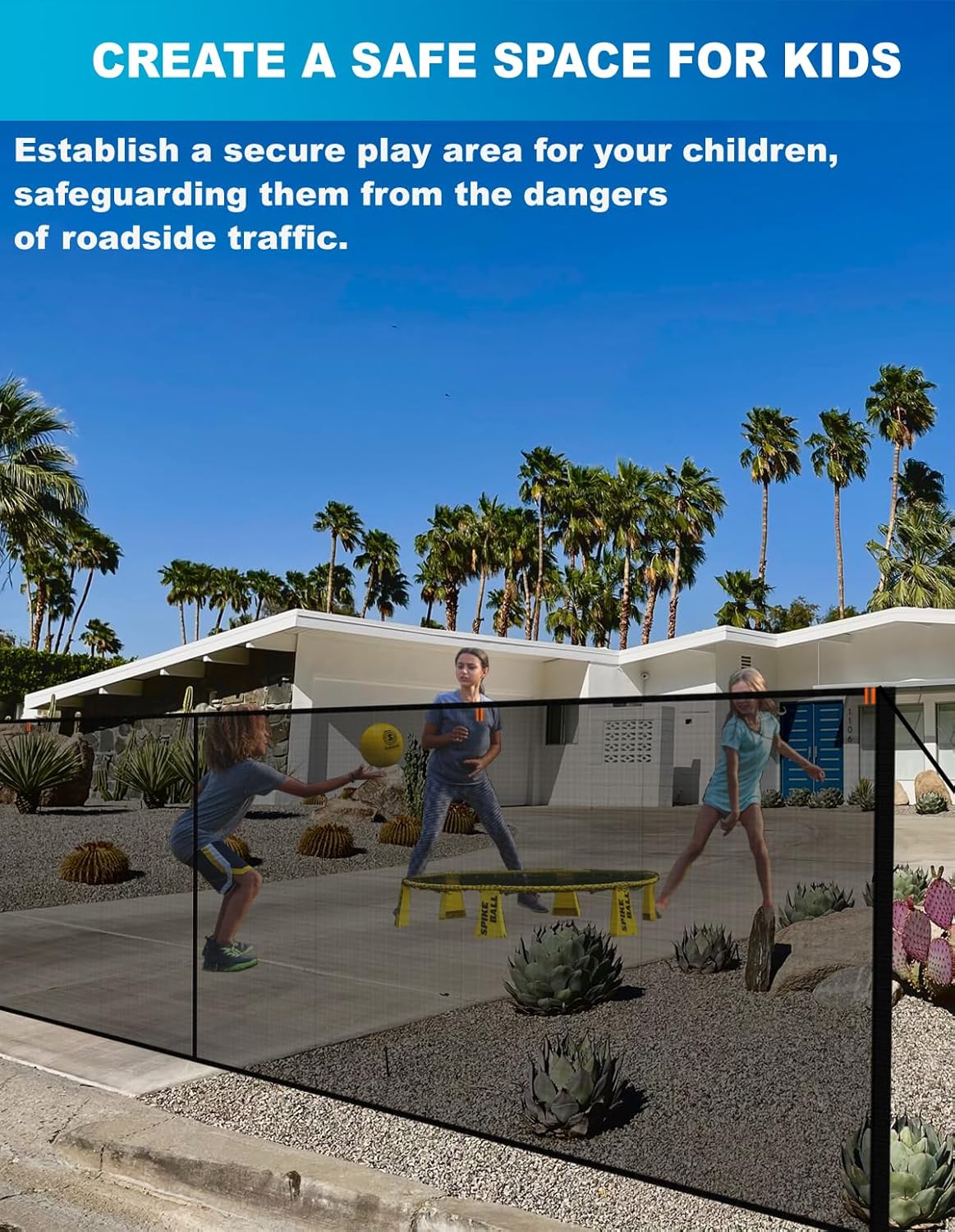 Upitry Driveway Net Fence Gate Mesh (20 Ft Wide 40 Inch Tall, Orange Black) - Kidsy