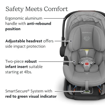UPPAbaby Aria Lightweight Infant Car Seat (Greyson Charcoal Mélange) - Kidsy