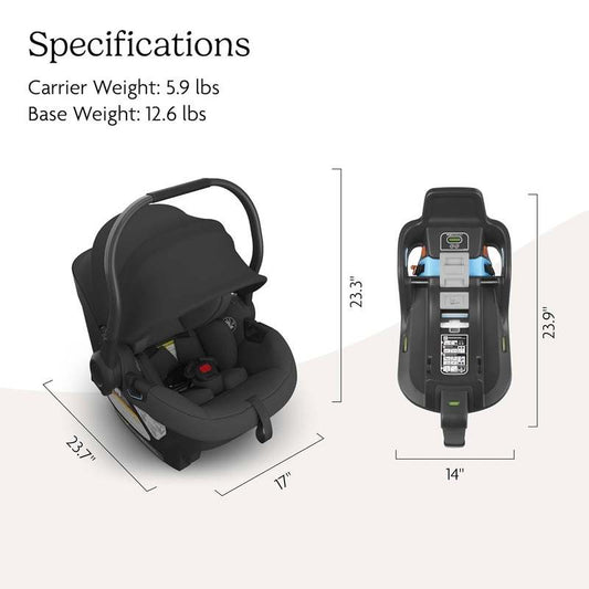 UPPAbaby Aria Lightweight Infant Car Seat (Jake Charcoal/Black) - Kidsy