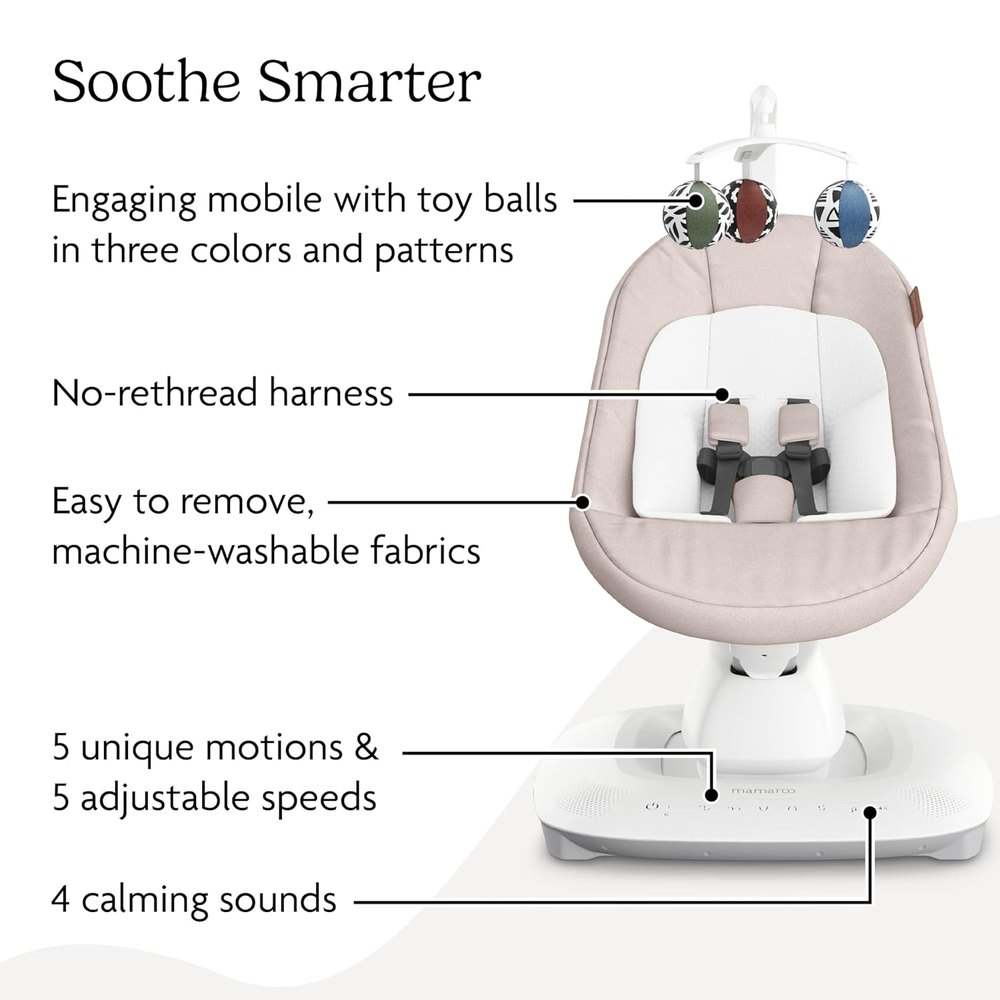 UPPAbaby Mamaroo Smart Swing - Charlie (Sand Mélange) - Kidsy