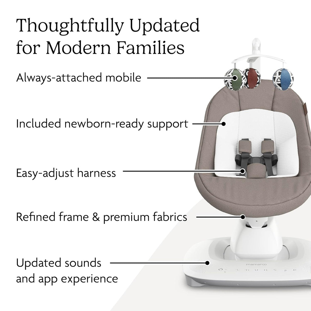 UPPAbaby Mamaroo Smart Swing - Wells ( Dark Taupe Mélange ) - Kidsy