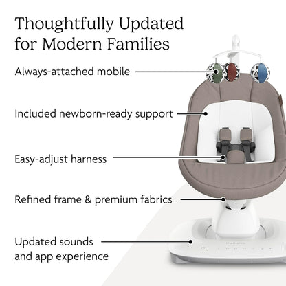 UPPAbaby Mamaroo Smart Swing - Wells ( Dark Taupe Mélange ) - Kidsy