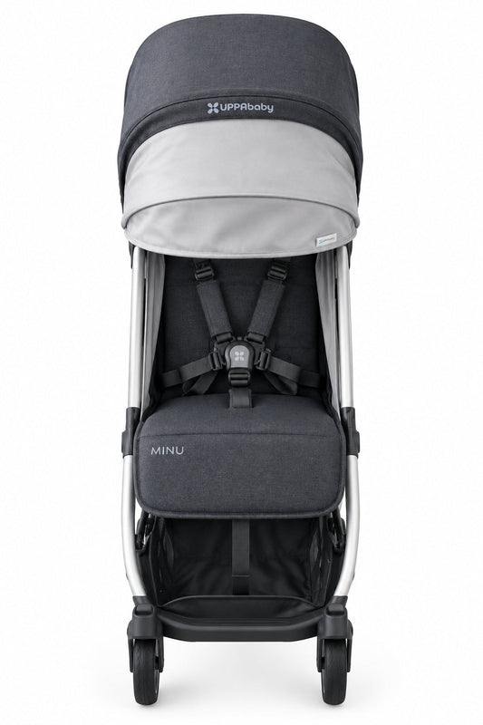 UPPAbaby MINU Stroller, Jordan (Charcoal Melange/Silver/Black Leather) - Kidsy