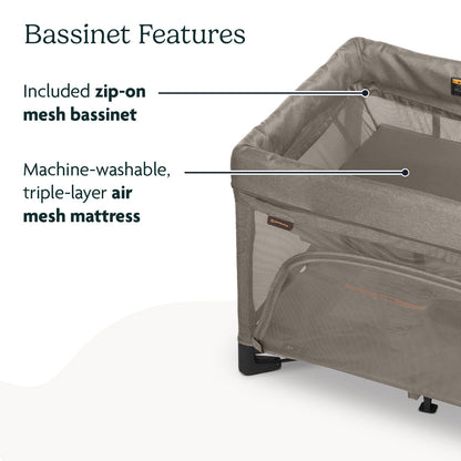 UPPAbaby Remi Playard | Deluxe 3 - in - 1 Portable Playard Wells (Dark Taupe Mélange) - Kidsy