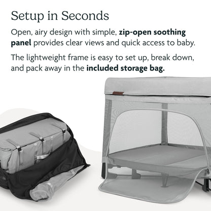 UPPAbaby Remi Playard | Deluxe 3 - in - 1 Portable Playard Wells (Dark Taupe Mélange) - Kidsy