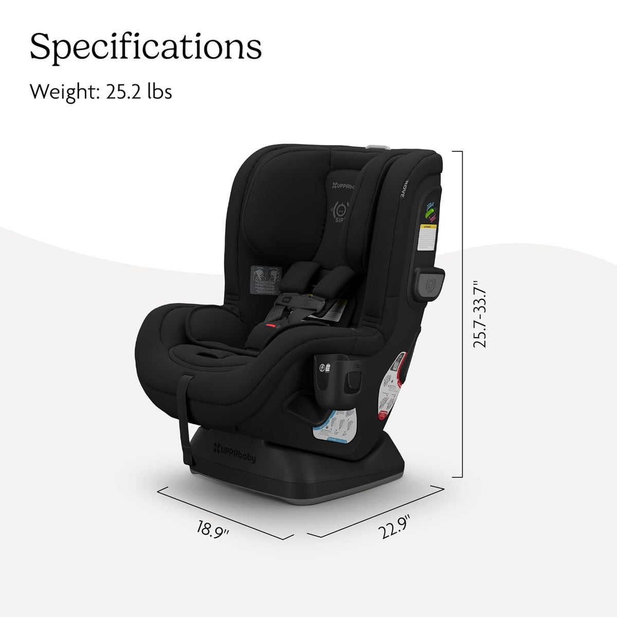 UPPAbaby Rove Convertible Car Seat, Jake (Charcoal Black) - Kidsy