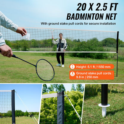 New VEVOR Badminton Net Set, Outdoor Backyard Beach Park Badminton Net