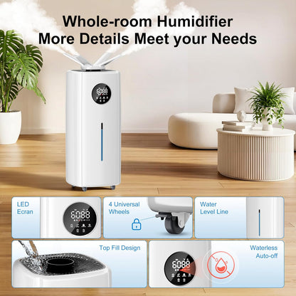 Uthfy 5.5Gal/21L Humidifier for Large Room 3000sq.ft, 2000ml/h Dual 360° Nozzles Ultrasonic Humidifiers - Kidsy