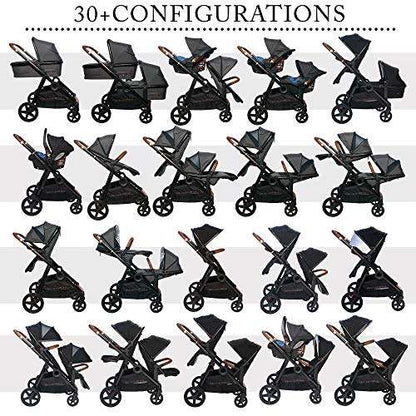 Venice Child Maverick Single to Double Stroller (Eclipse Black) - Kidsy