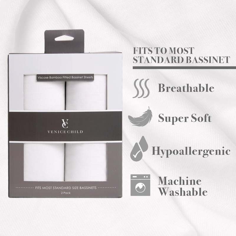 Venice Child Viscose from Bamboo Bassinet Sheet (2 Pack Box) - Kidsy