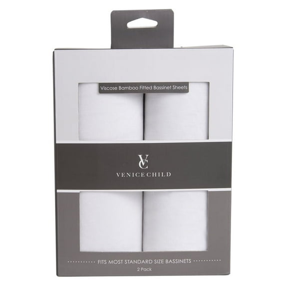 Venice Child Viscose from Bamboo Bassinet Sheet (2 Pack Box) - Kidsy