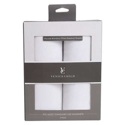 Venice Child Viscose from Bamboo Bassinet Sheet (2 Pack Box) - Kidsy