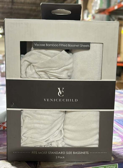 Venice Child Viscose from Bamboo Bassinet Sheet (2 Pack Box) - Kidsy