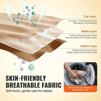 VEVOR Baby Bouncer Folding Bouncer Seat Chair (Camel) - Kidsy