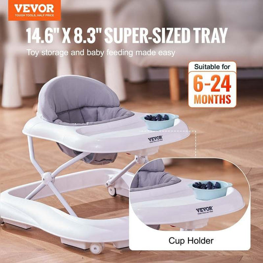 VEVOR Foldable Baby Walker and Activity Center (Gray) - Kidsy