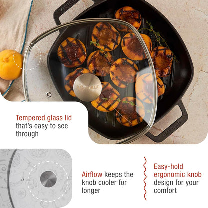 Victoria Glass Lid with Stainless Steel Knob for 10" Grill Pan - Kidsy