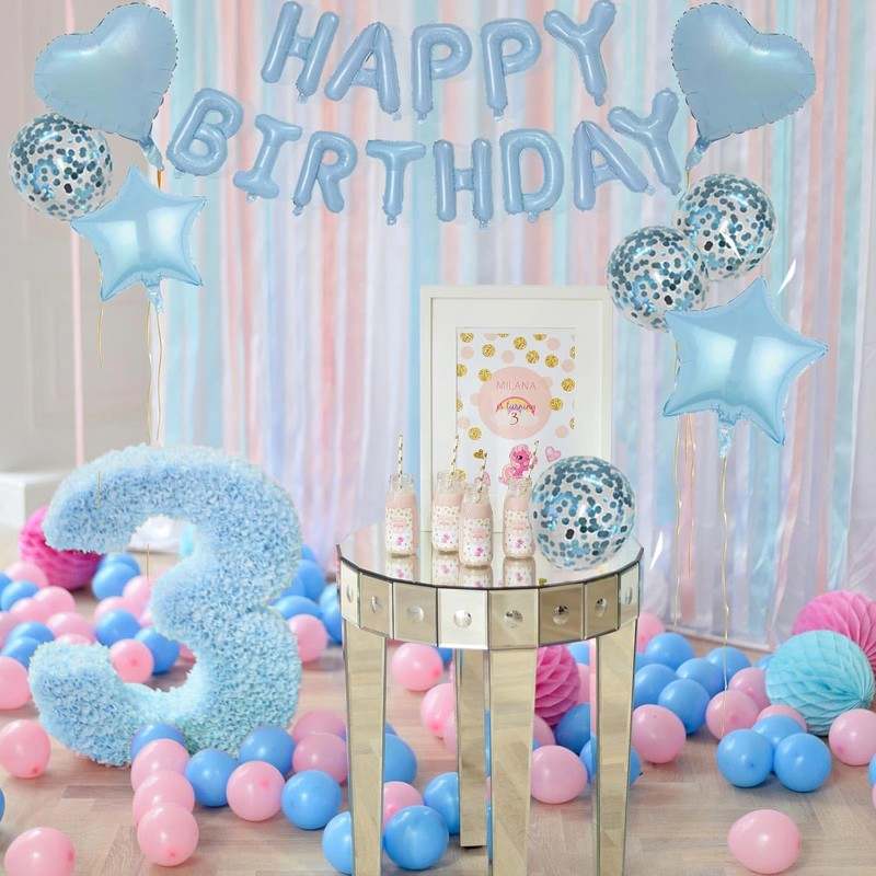 Weika 27 Pcs Birthday Decorations (Light Blue) - Kidsy