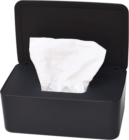 Wet Wipe Dispenser Box with Lid (Black) - Kidsy