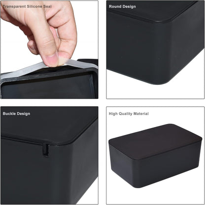 Wet Wipe Dispenser Box with Lid (Black) - Kidsy