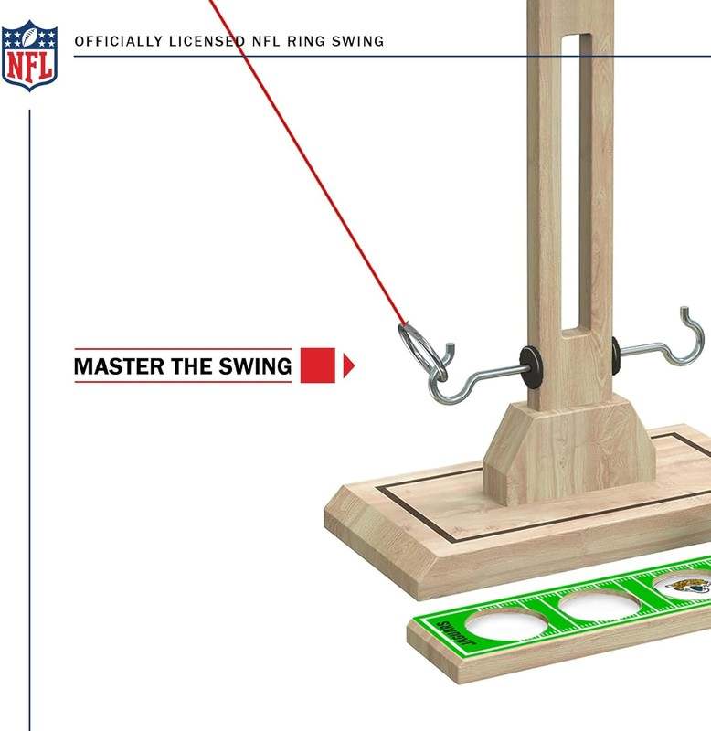 Wild Sports NFL Wooden Ring Swing Battle Head - to - Head Ring Toss Hook & Ring Game for NFL Fans - Kidsy