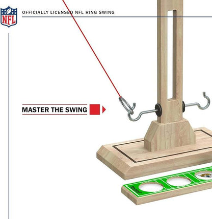 Wild Sports NFL Wooden Ring Swing Battle Head - to - Head Ring Toss Hook & Ring Game for NFL Fans - Kidsy