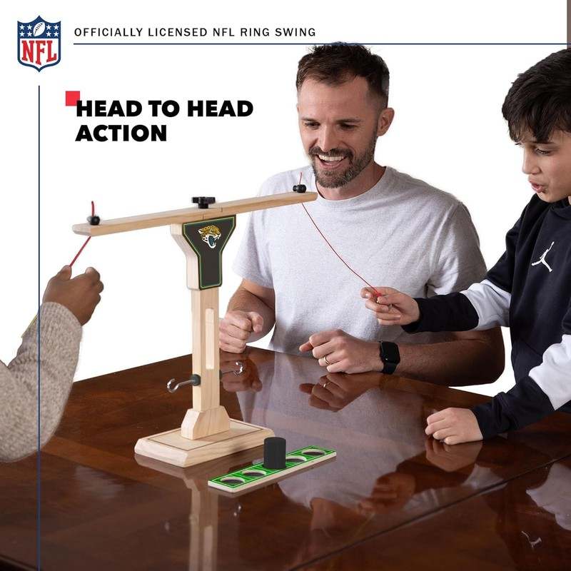 Wild Sports NFL Wooden Ring Swing Battle Head - to - Head Ring Toss Hook & Ring Game for NFL Fans - Kidsy