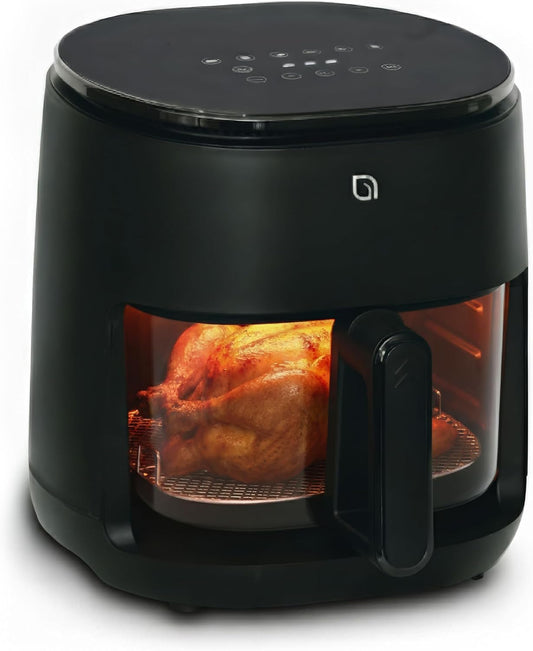 WILLOW Eco Series 6 - in - 1 Air Fryer - 5 Quart Glass Basket (Black) - Kidsy