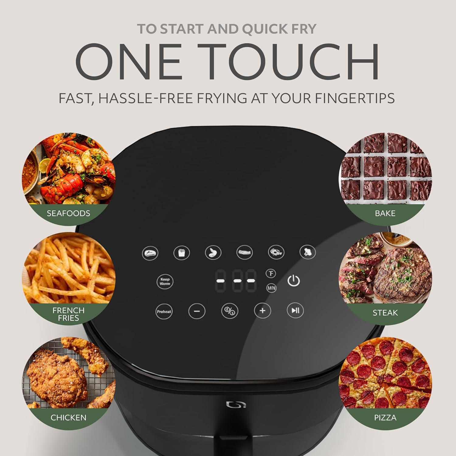 WILLOW Eco Series 6 - in - 1 Air Fryer - 5 Quart Glass Basket (Black) - Kidsy