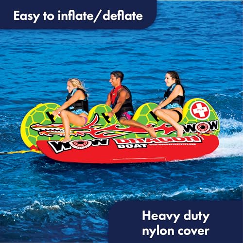 WOW Sports - Dragon Inflatable Cockpit Tube - Towable Boating Accessory (Multi) - Kidsy