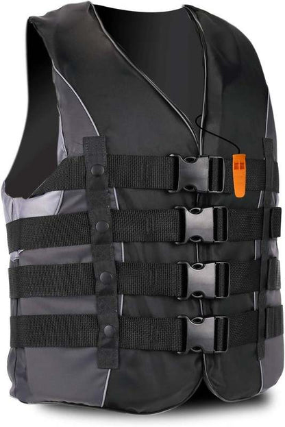 XGEAR Adult USCG Life Jacket Water Sports Life Vest (Black) - Kidsy