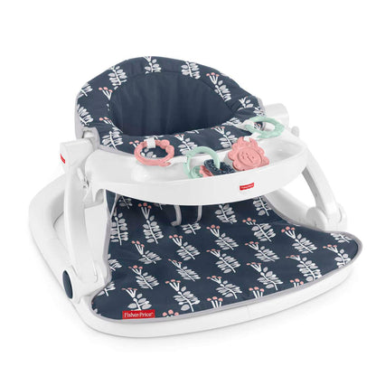 New Fisher-Price Baby Portable Baby Chair Sit-Me-Up Floor Seat (Navy Garden)