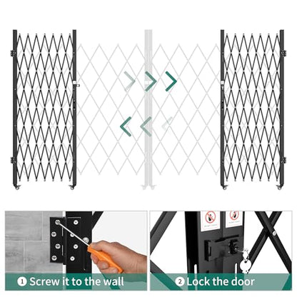 YITAHOME Folding Security Gate 85" x 150" (Black) - Kidsy