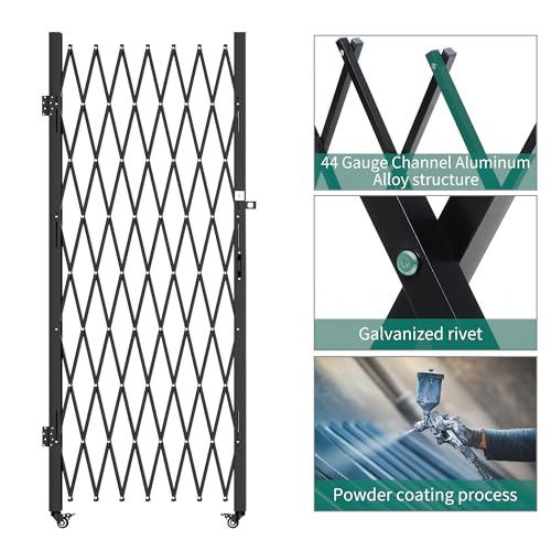 YITAHOME Folding Security Gate 85" x 150" (Black) - Kidsy