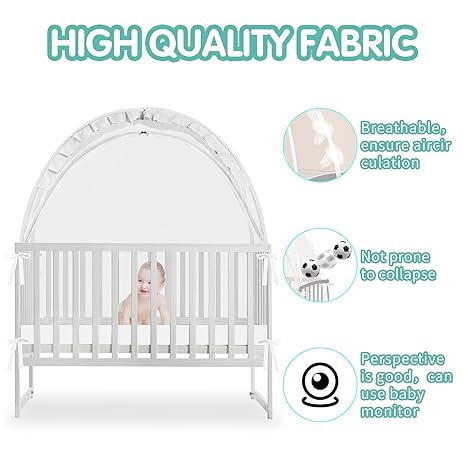 Zkaitoy Pop Up Crib Tent (White) - Kidsy