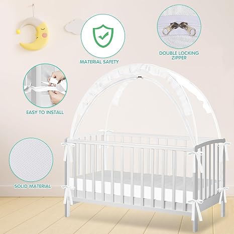 Zkaitoy Pop Up Crib Tent (White) - Kidsy