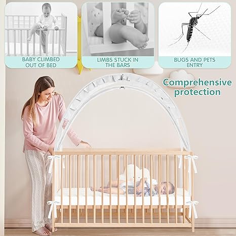 Zkaitoy Pop Up Crib Tent (White) - Kidsy