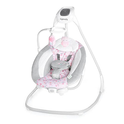 New Ingenuity Simple Comfort Lightweight Compact Baby Swing (Pink Cassidy)
