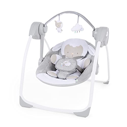 New Ingenuity Comfort 2 Go Cushioned Baby Swing (Cuddle Lamb)