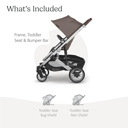 New UPPAbaby Cruz V2 Stroller, Theo (Dark Taupe/Silver Frame/Chestnut Leather)