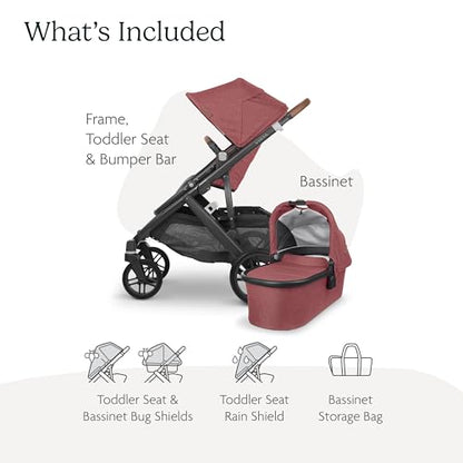 New UPPAbaby Vista V2 - Lucy (Rosewood Mélange/Carbon Frame/Saddle Leather)