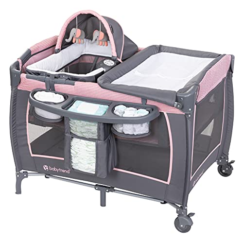 New Baby Trend Lil' Snooze Deluxe III Playard and Bassinet (Cozy Pink)