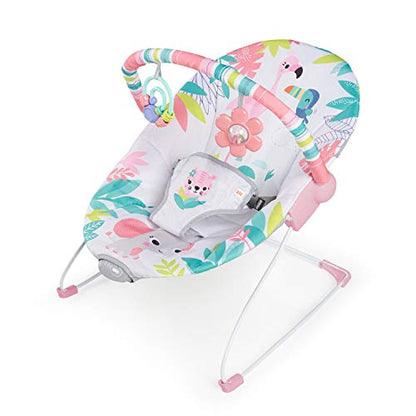 Bright Starts Baby Bouncer Infant Seat (Flamingo Vibes, Pink)