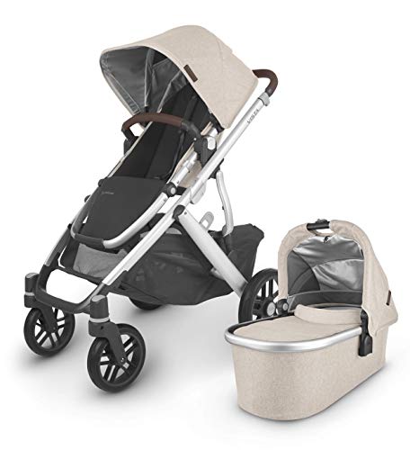 UPPAbaby Vista V2 Stroller and Bassinet (Declan Oat Mélange/Silver Frame/Chestnut Leather)