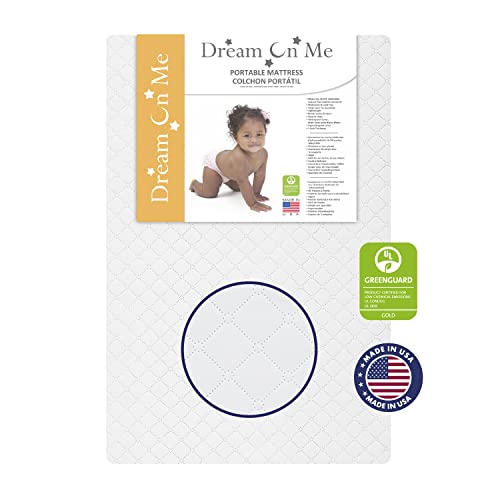 New Dream On Me Sunset 3" Mini/Portable Crib Mattress 38" x 24" (White)